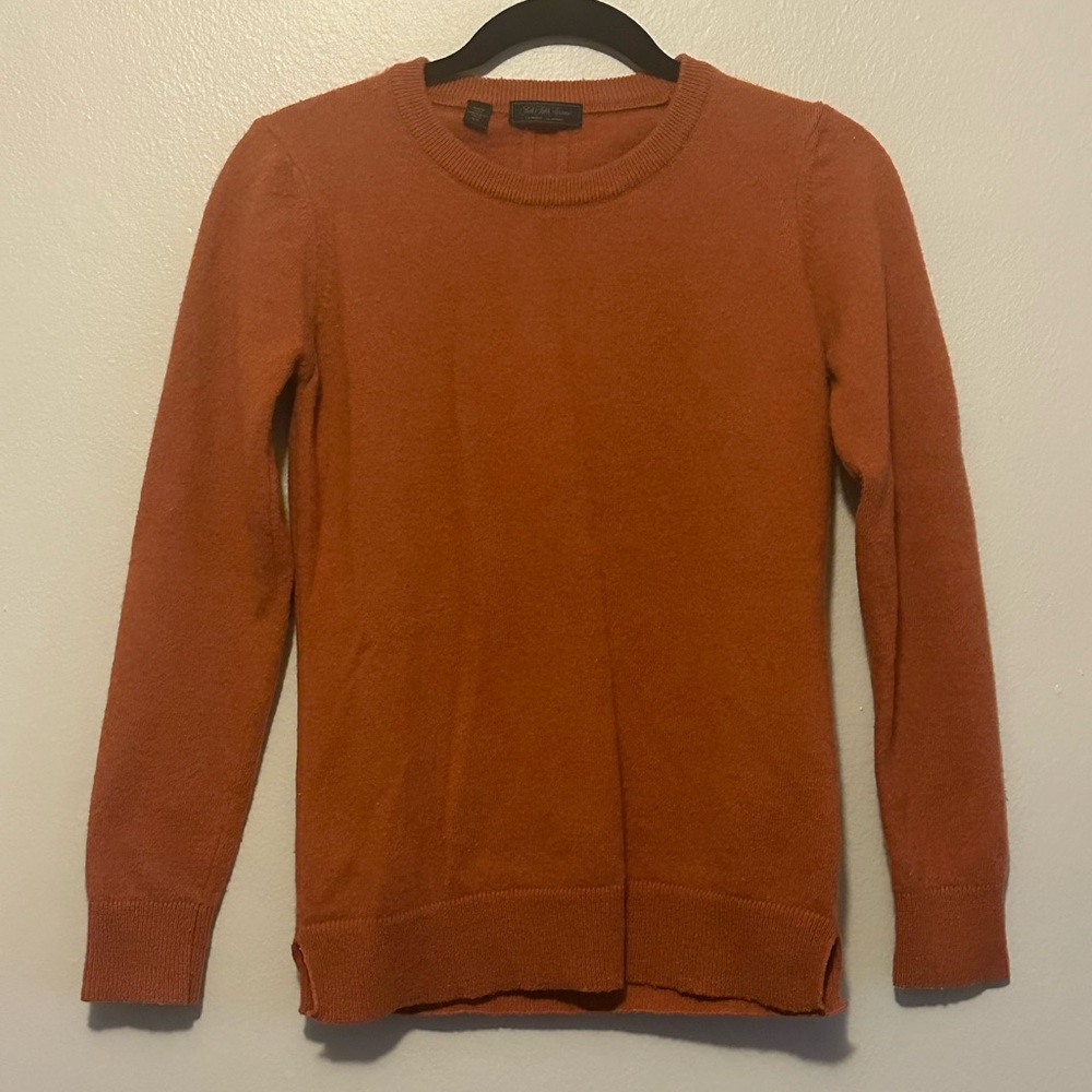 Saks Fifth Avenue Terracotta Cashmere Crew Neck Sweater